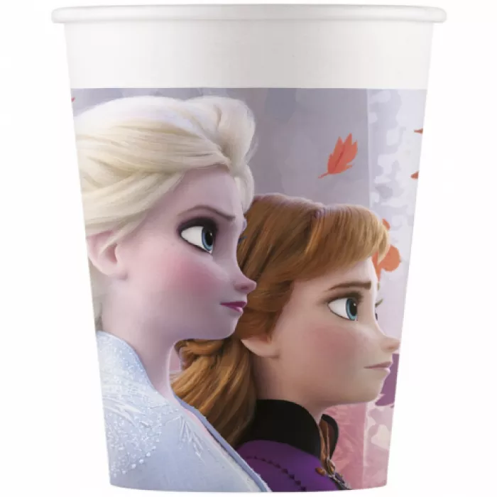 Papírové pohádkové kelímky, kapacita 200 ml, 8 Ks - Ledové království Frozen 2