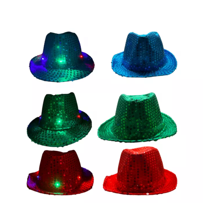 Flitrovaný svítící klobouk mix barev - Klobouk