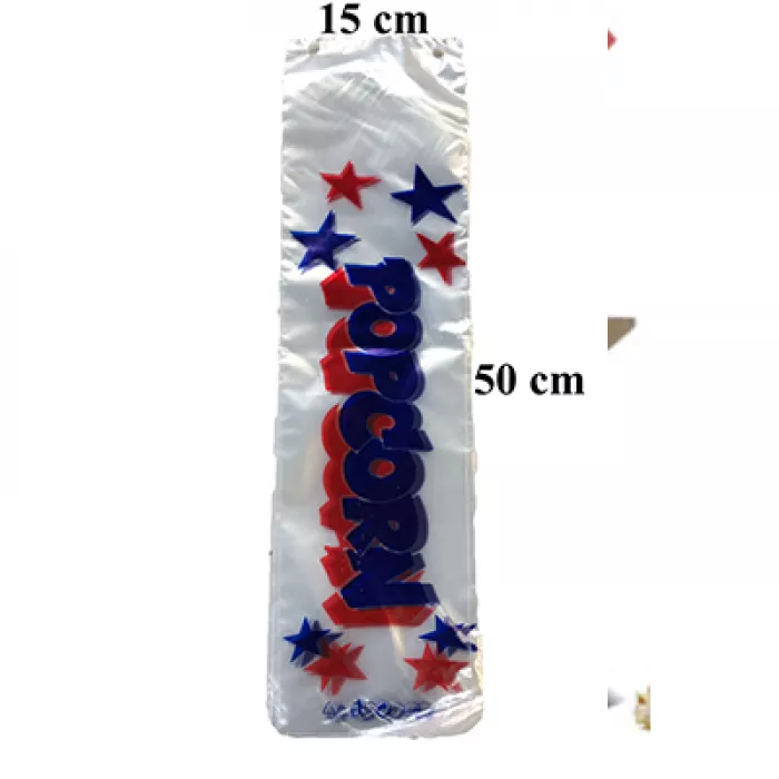 Igelitový obal na popcorn "0,5 m POPCORN" - 50 Ks